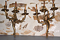 pair of brass rococo wall sconces